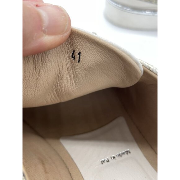 RON WHITE Novella Metallic Platform  Sneakers 41 US 9.5 Snakeskin Shoes Casual - Picture 4 of 7